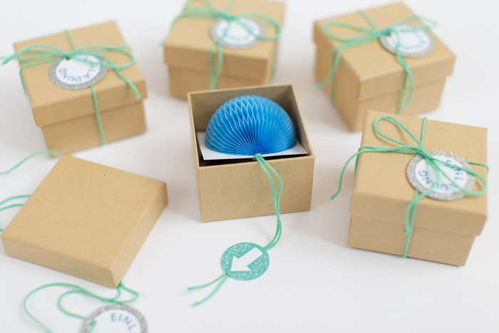 DIY birthday invitation in a box