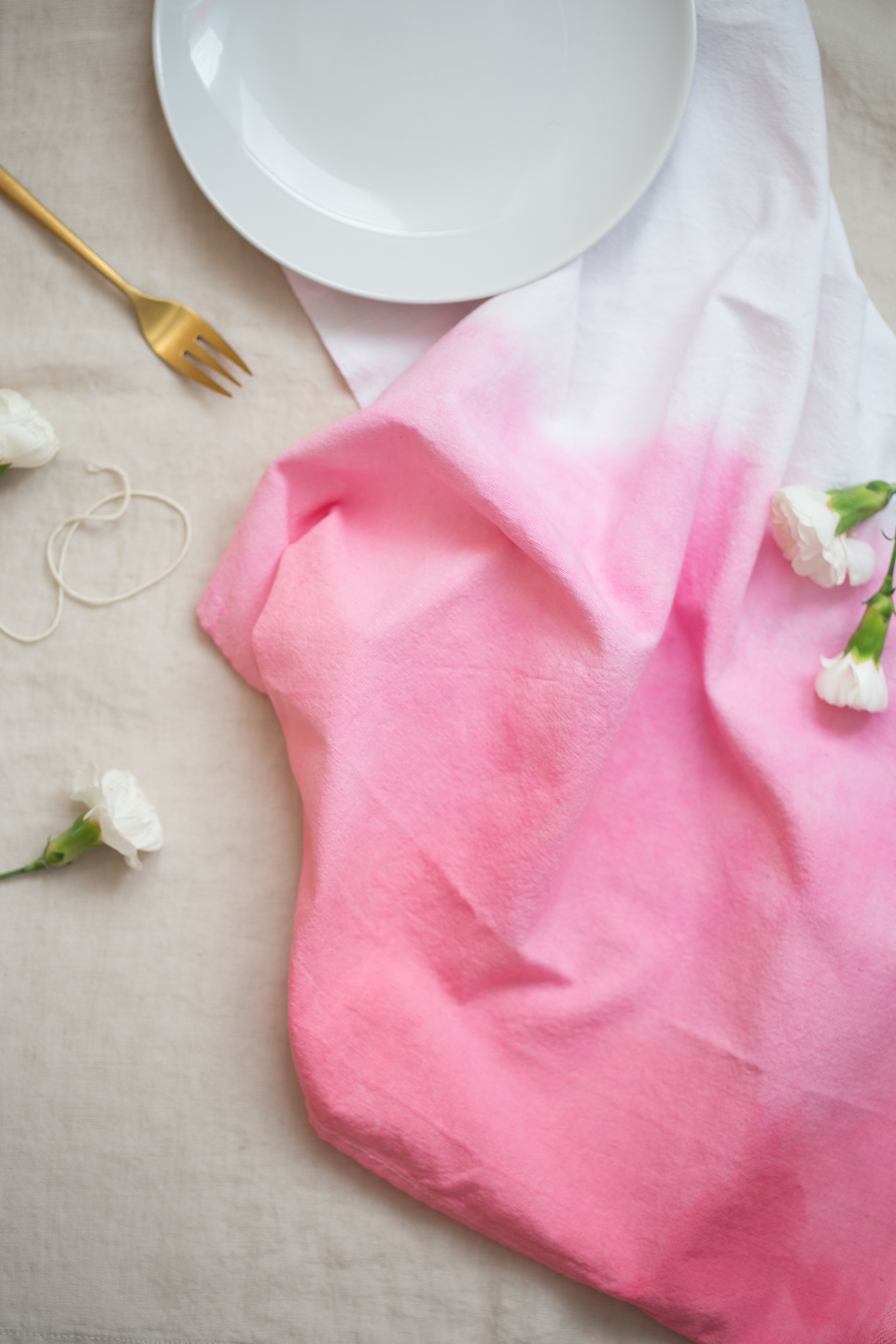 DIY dip dye teatowels